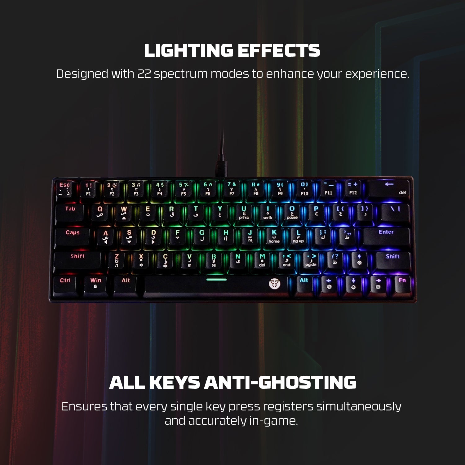 Fantech Atom63 MK859c Mechanical Gaming Keyboard & Mouse Arabic/English Bundle