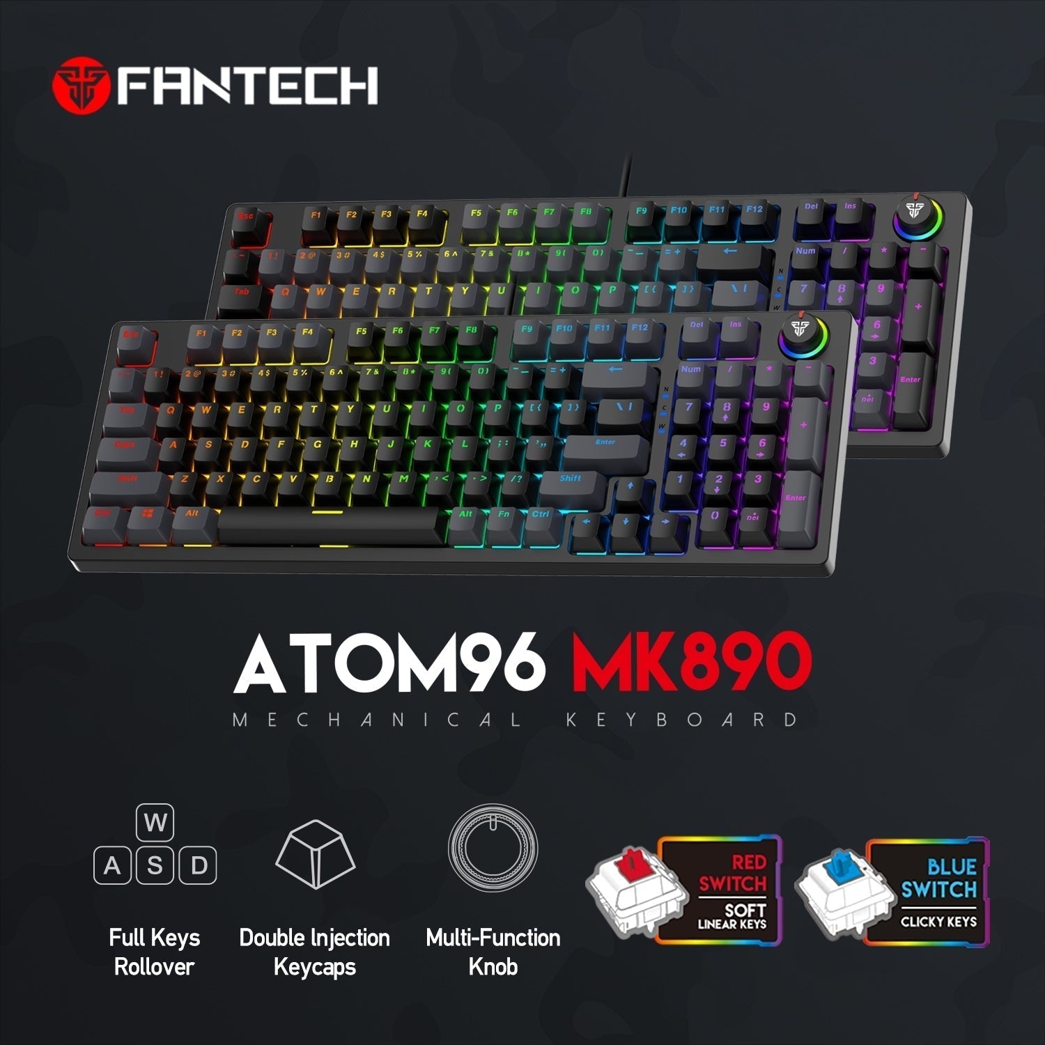 Fantech Atom96 MK890 Mechanical Gaming Keyboard JOD 25
