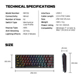 FANTECH ATOMAIR61 MK311 MECHANICAL KEYBOARD LOW PROFILE WHITE Keyboard