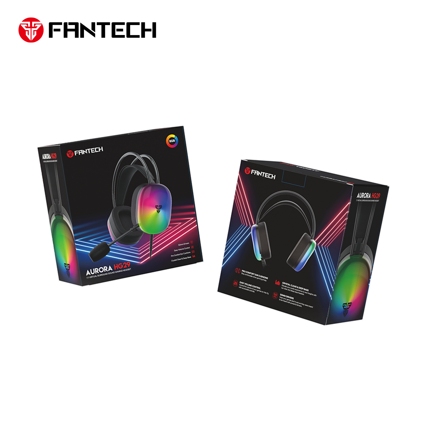 Fantech Aurora HG29 7.1 Virtual Surround Sound Gaming Headset RGB Headset 7.1