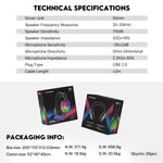 Fantech Aurora HG29 7.1 Virtual Surround Sound Gaming Headset RGB Headset 7.1