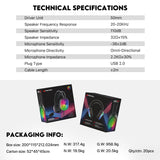 Fantech Aurora HG29 7.1 Virtual Surround Sound Gaming Headset RGB Headset 7.1