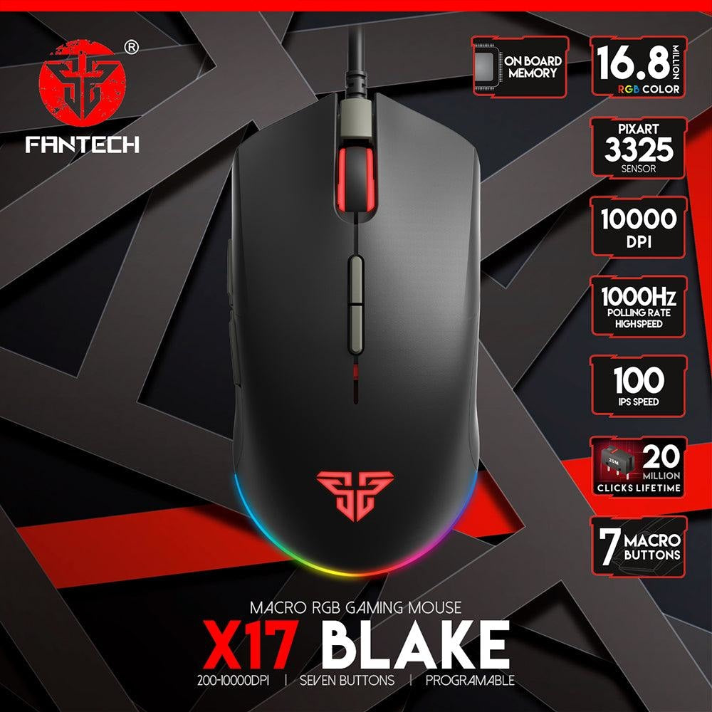 Fantech blake x17 macro rgb gaming mouse - Fun Touch