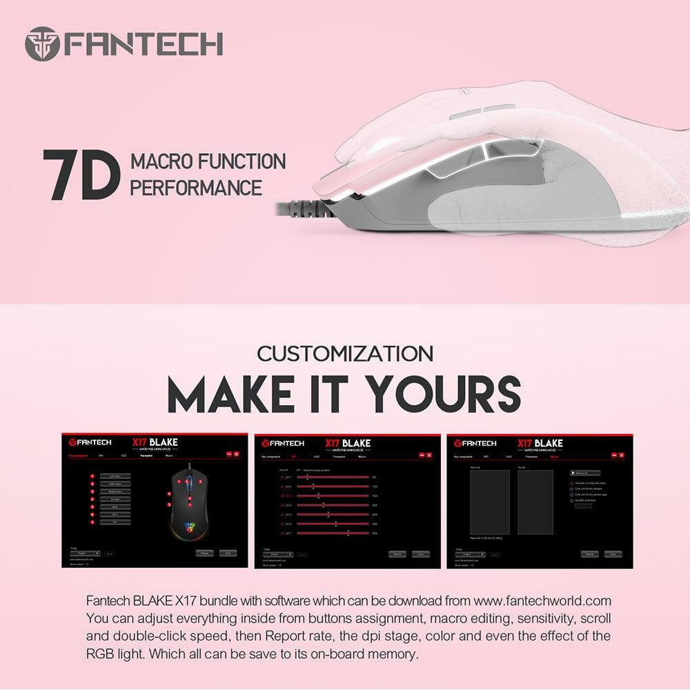 Fantech blake x17 macro rgb gaming mouse - Fun Touch