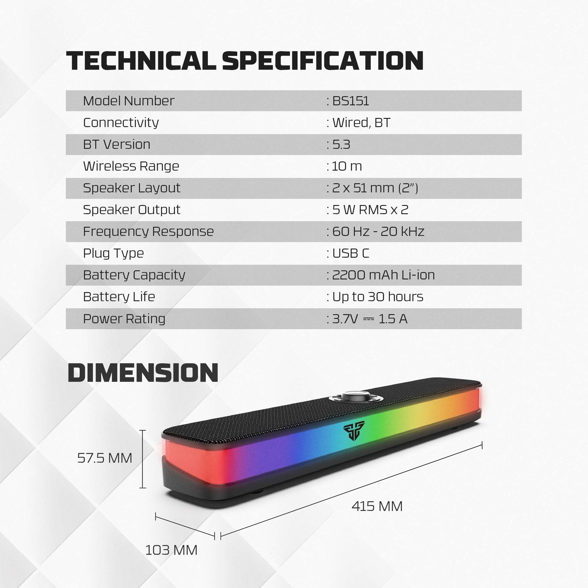 Fantech BS151 Bluetooth 5.3 Portable Dual mode Built in Microphone Gaming