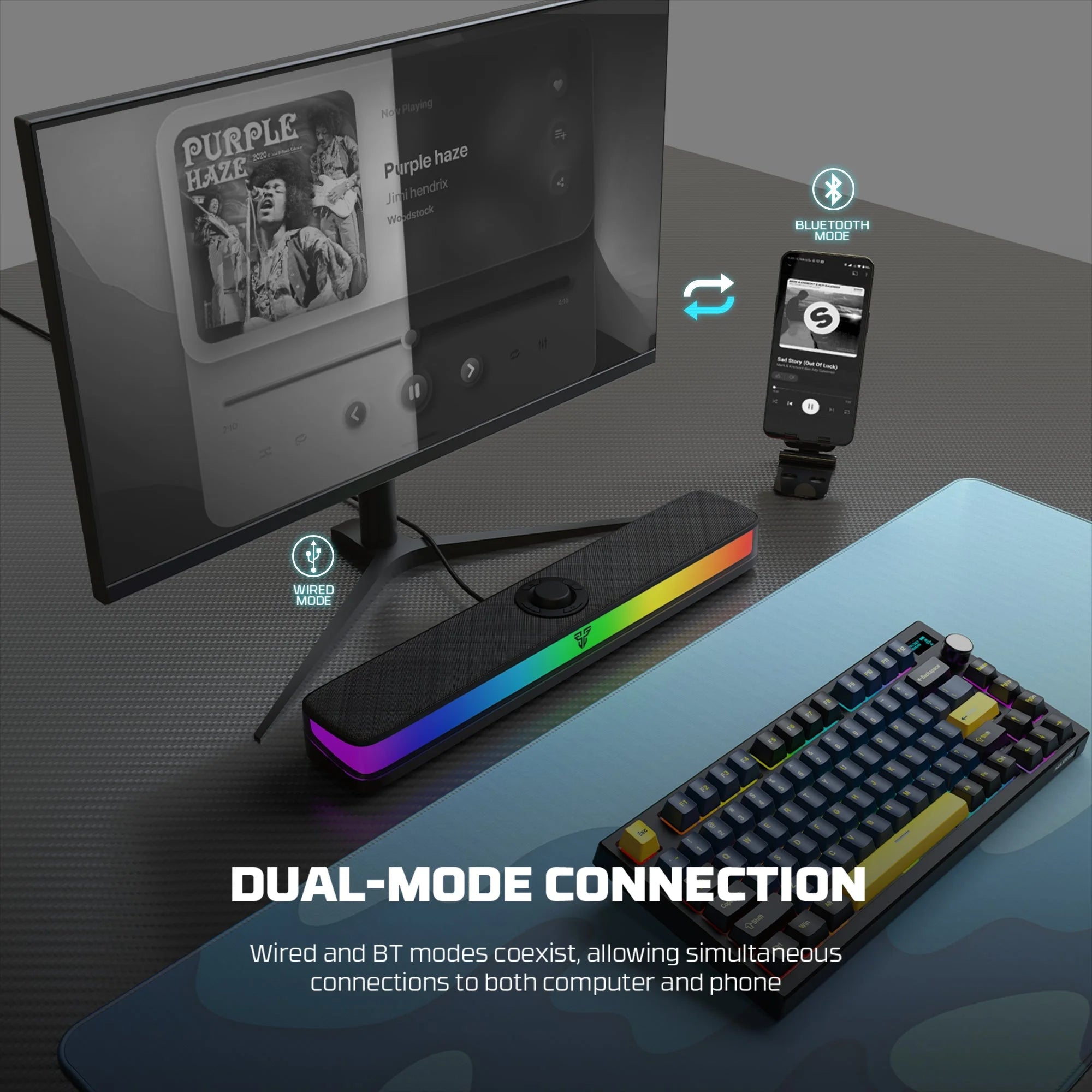 Fantech bs151 bluetooth 5.3 portable dual mode built in microphone gaming