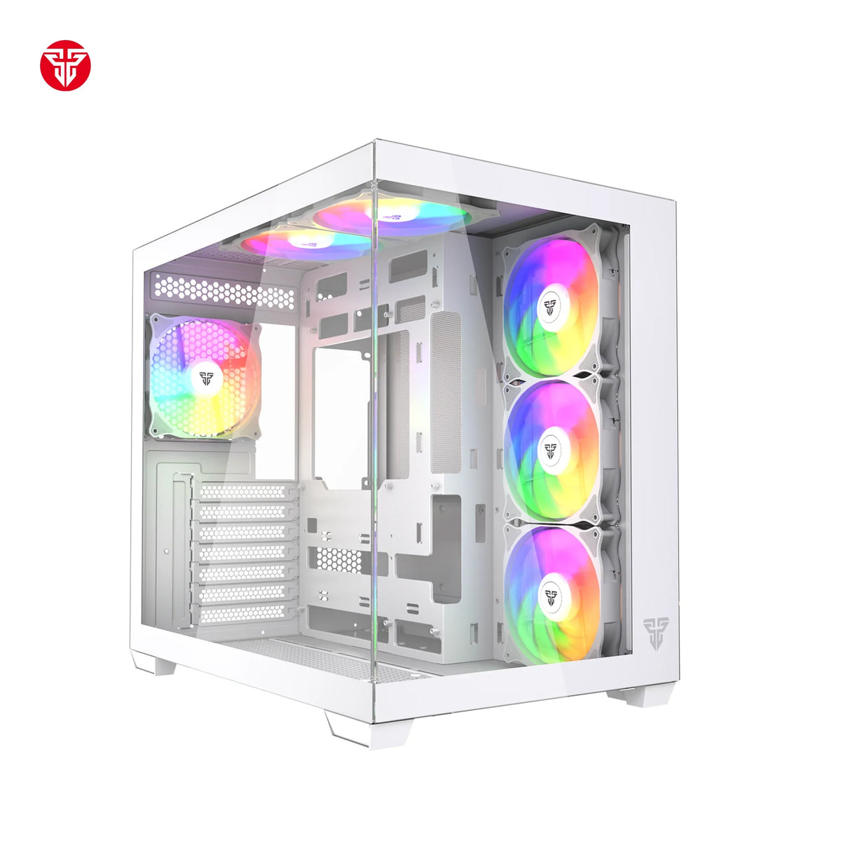 Fantech cg85 lumina mid tower gaming case - white - case