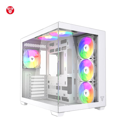 Fantech cg85 lumina mid tower gaming case - white - case