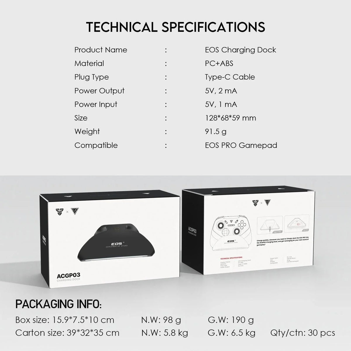 Fantech charging dock acgp03 for eos pro wgp15 - fast and convenient power solution
