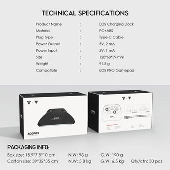 Fantech charging dock acgp03 for eos pro wgp15