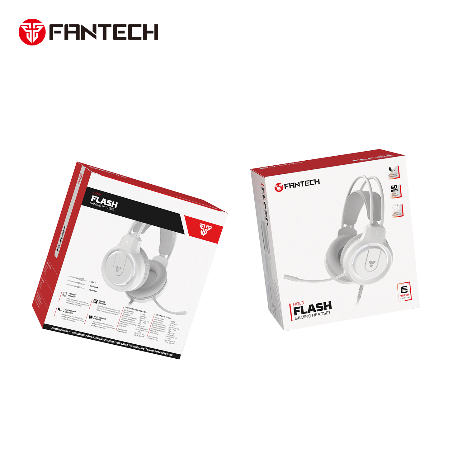 FANTECH FLASH HQ53 LIGHTWEIGHT GAMING HEADSET Headset 3.5