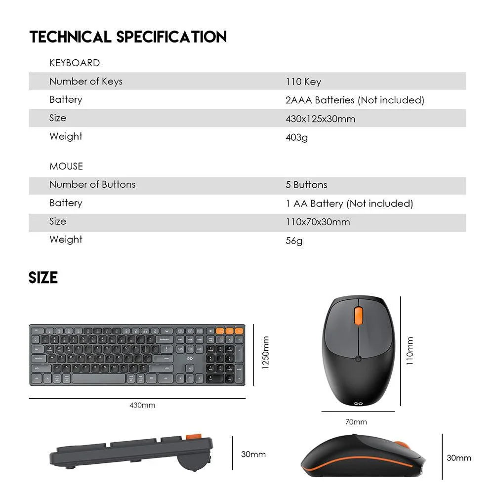 Fantech go pop wk895 office wireless combo