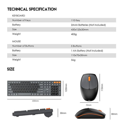 Fantech go pop wk895 office wireless combo