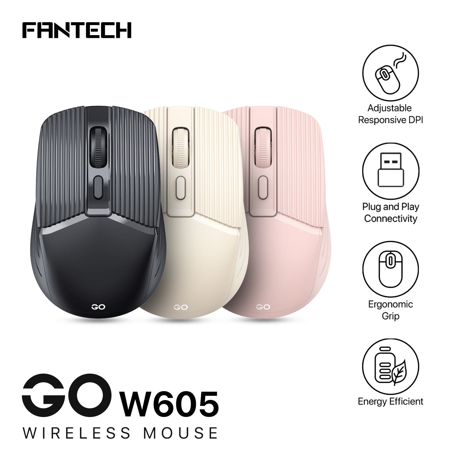 Fantech GO W605 Wireless Office Mouse JOD 8