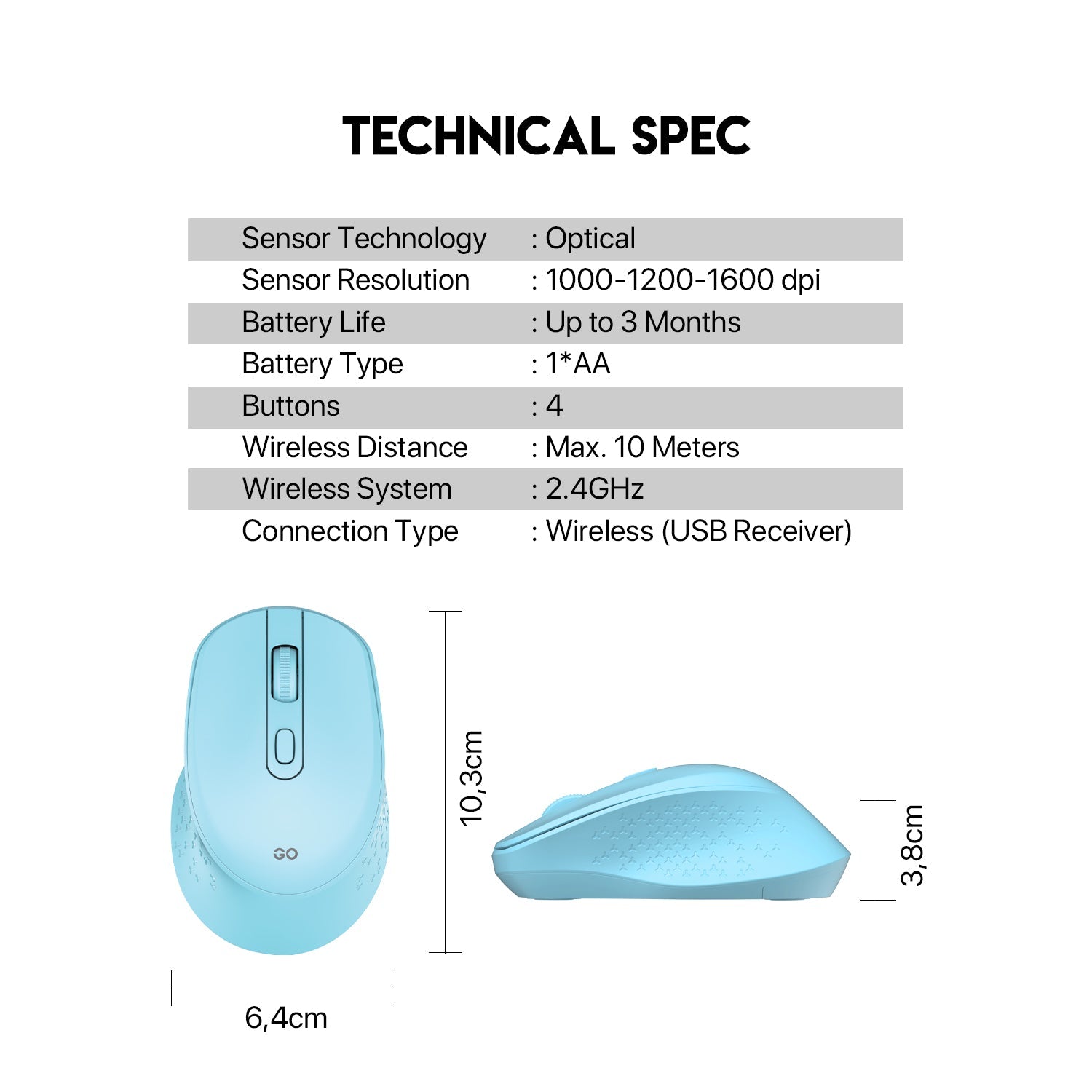 Fantech GO W606 Wireless Office Mouse Mouse