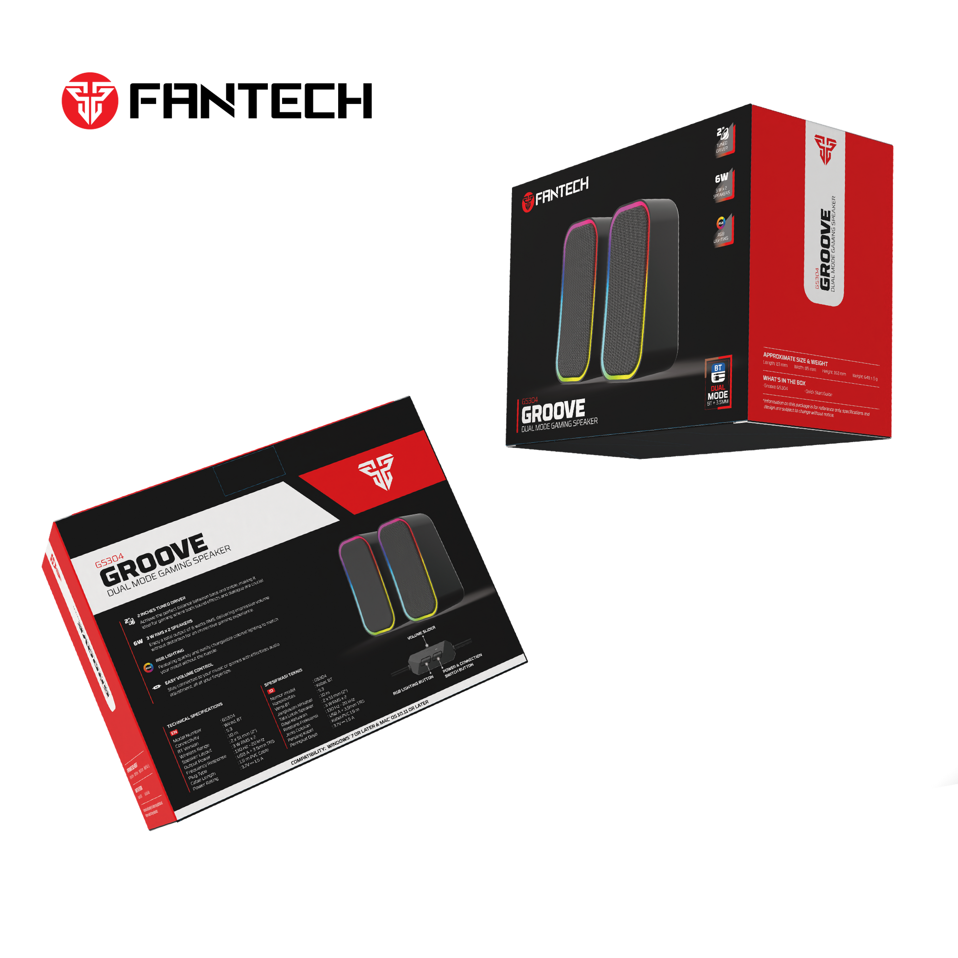 Fantech GROOVE GS304 BLUETOOTH SPEAKER Dual mode Audio