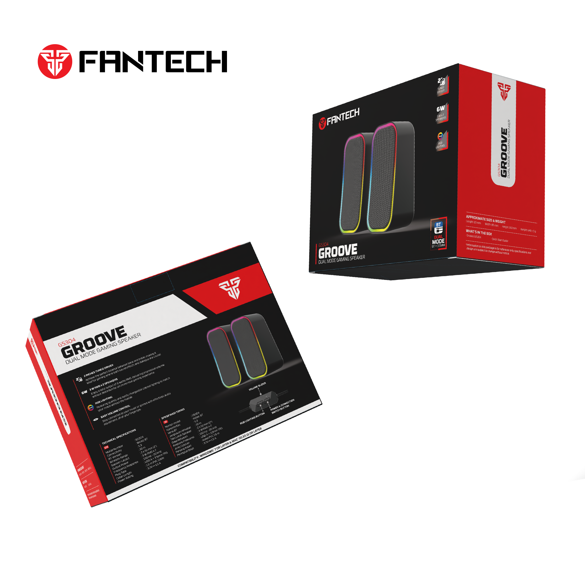 Fantech GROOVE GS304 BLUETOOTH SPEAKER Dual mode Audio