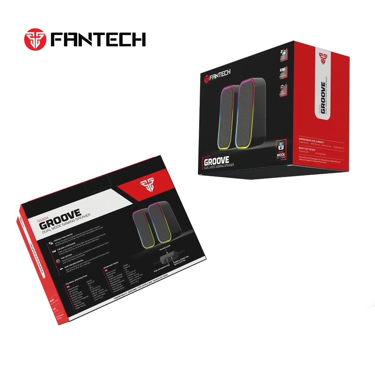 Fantech groove gs304 bluetooth speaker dual mode - white - headsets