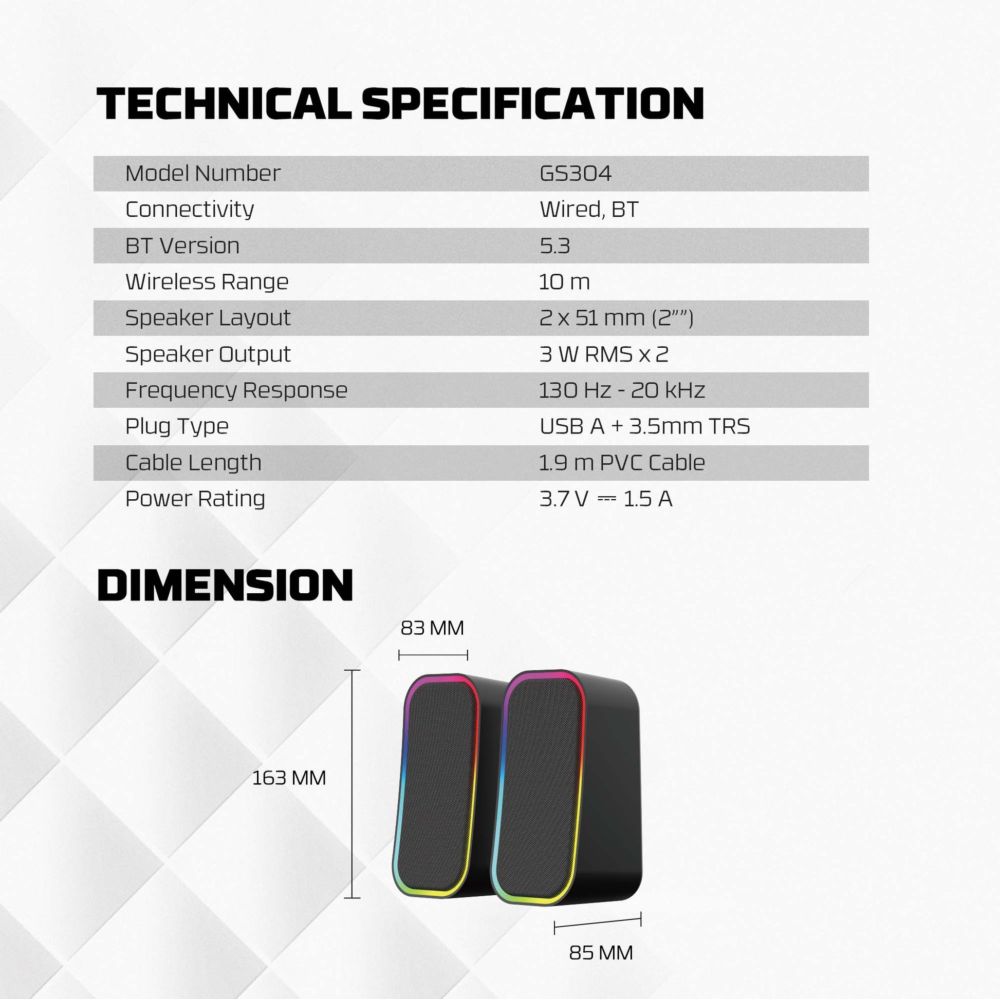 Fantech Groove GS304 Dual Mode Gaming Speaker Audio