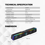 Fantech GS305 Bluetooth 5.3 Soundbar Dual mode RGB Lighting Gaming Speaker Audio