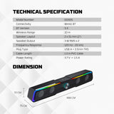 Fantech GS305 Bluetooth 5.3 Soundbar Dual mode RGB Lighting Gaming Speaker Audio