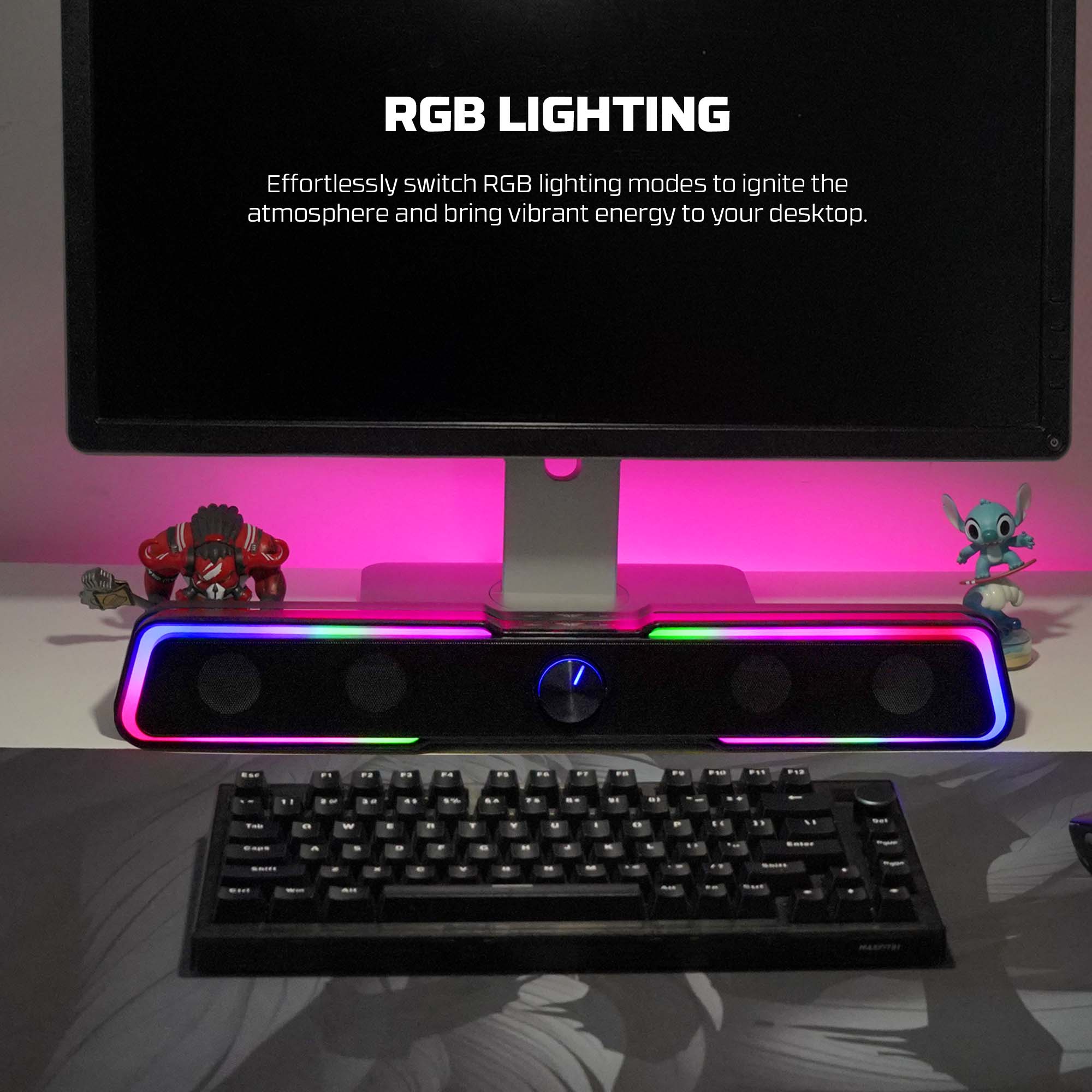 Fantech GS305 Bluetooth 5.3 Soundbar Dual mode RGB Lighting Gaming Speaker Audio