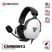 FANTECH HG30 CARBON 7.1 Surround Sound Gaming Headset White Headset 7.1