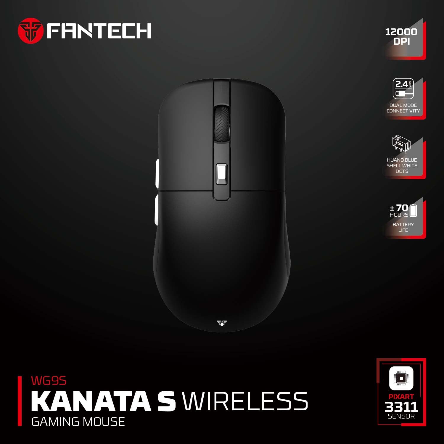FANTECH KANATA S WG9S WIRELESS GAMING MOUSE BLACK Mouse