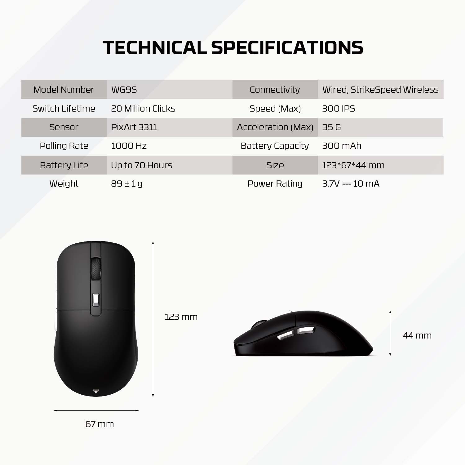 FANTECH KANATA S WG9S WIRELESS GAMING MOUSE BLACK Mouse