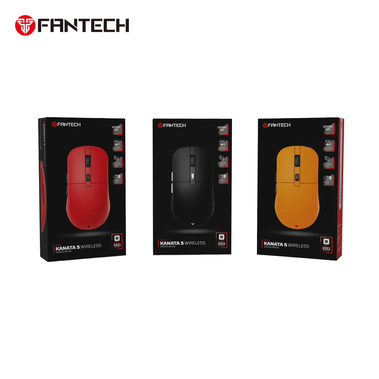 FANTECH KANATA S WG9S WIRELESS GAMING MOUSE YELLOW Mouse