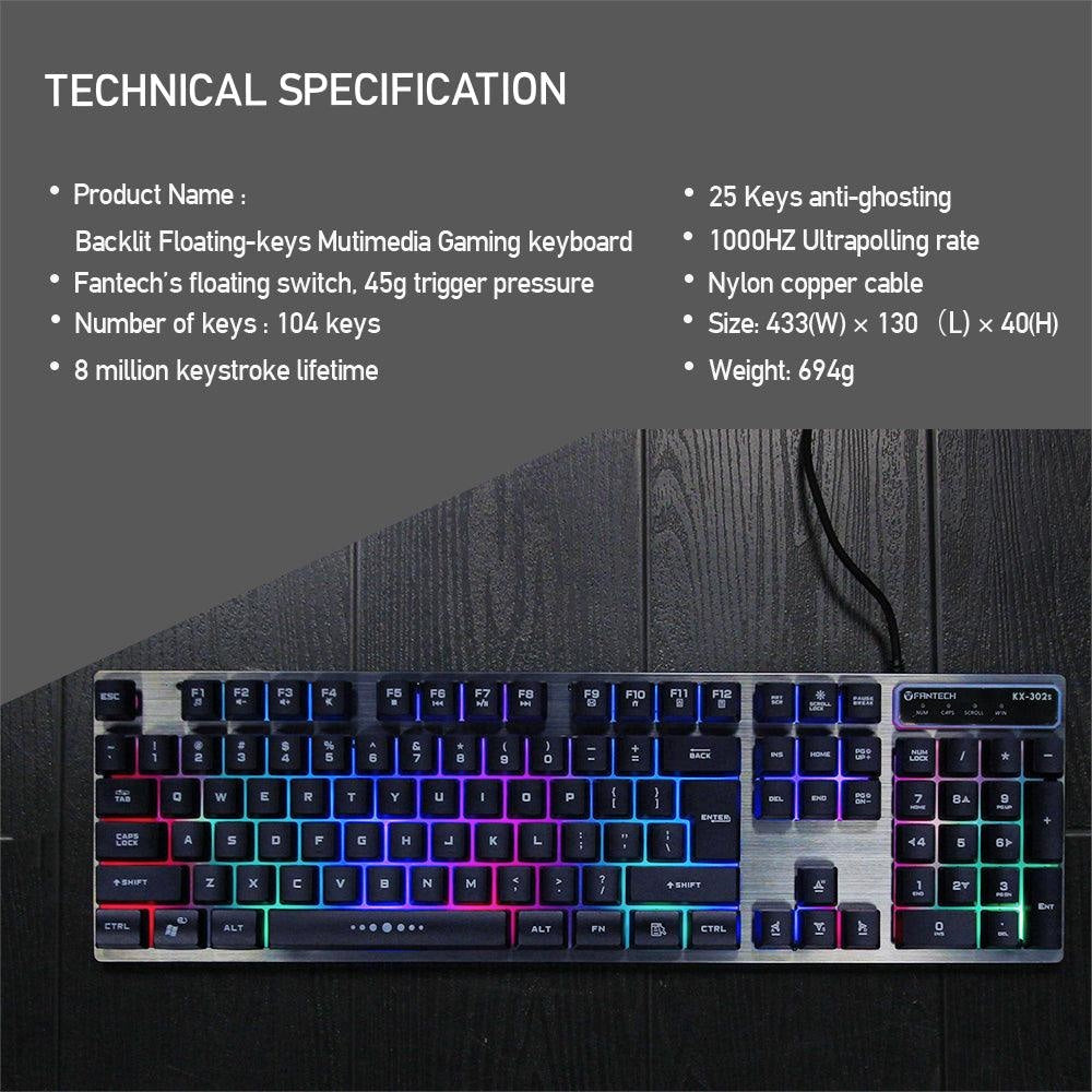 Fantech kx-302s major gaming keyboard and mouse combo - Fun Touch