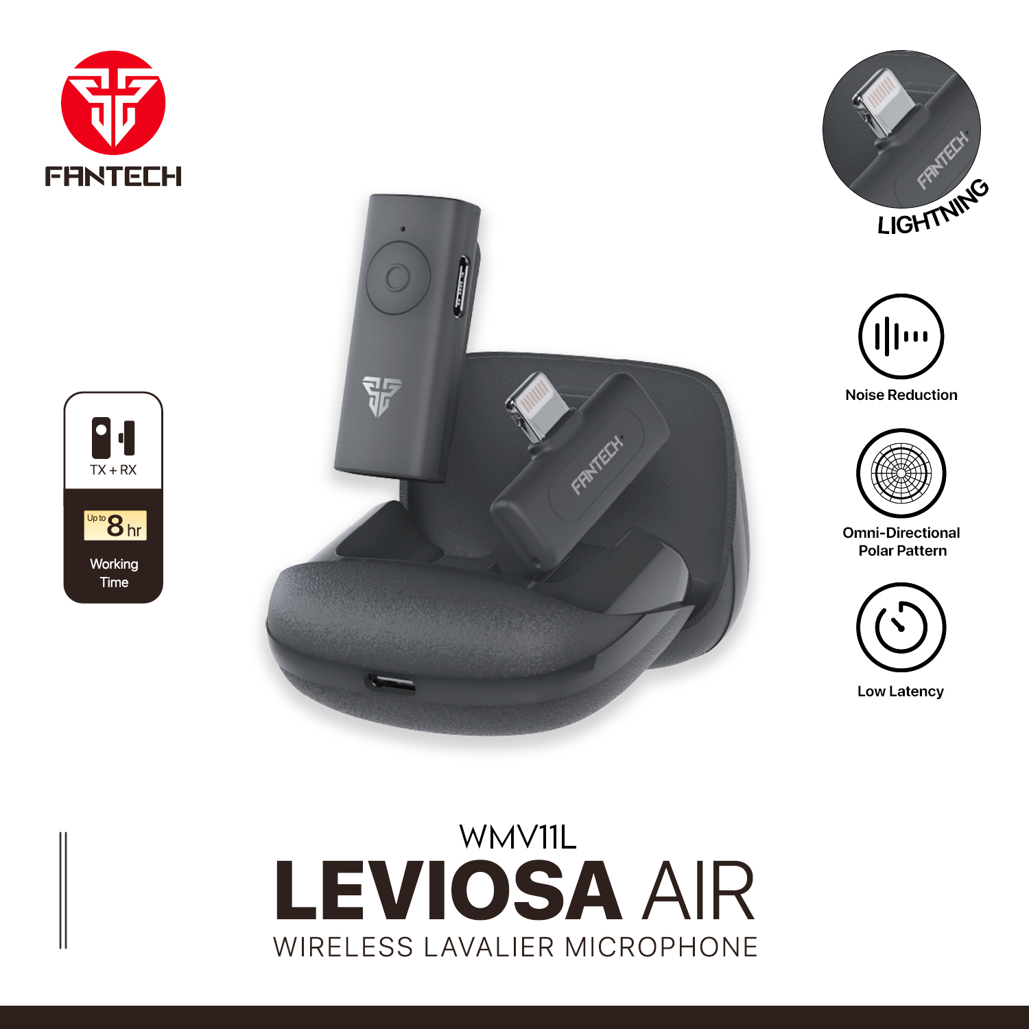 Fantech leviosa air microphone wireless lavalier | iphone JOD 25