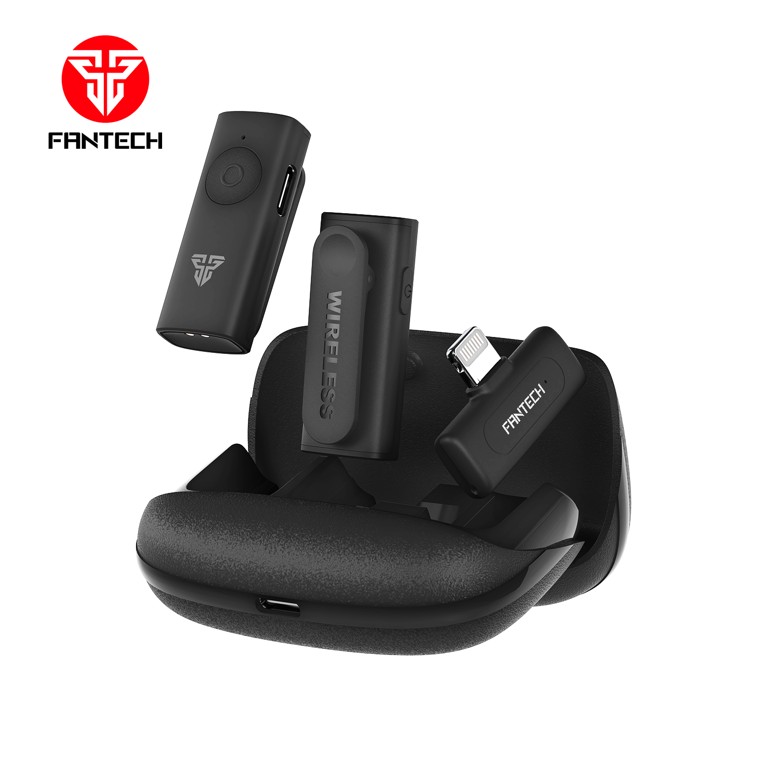 Fantech LEVIOSA AIR WMV21L Lightning Dual Mic Lightning Wireless Microphone New