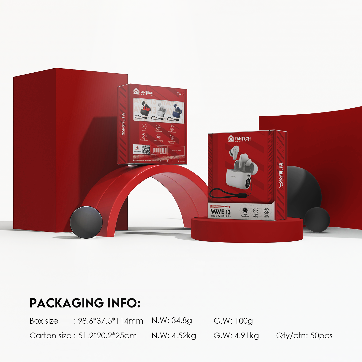 Fantech Life Wave 13 True Wireless TWS Earphone Bluetooth 5.3 Earbuds Audio