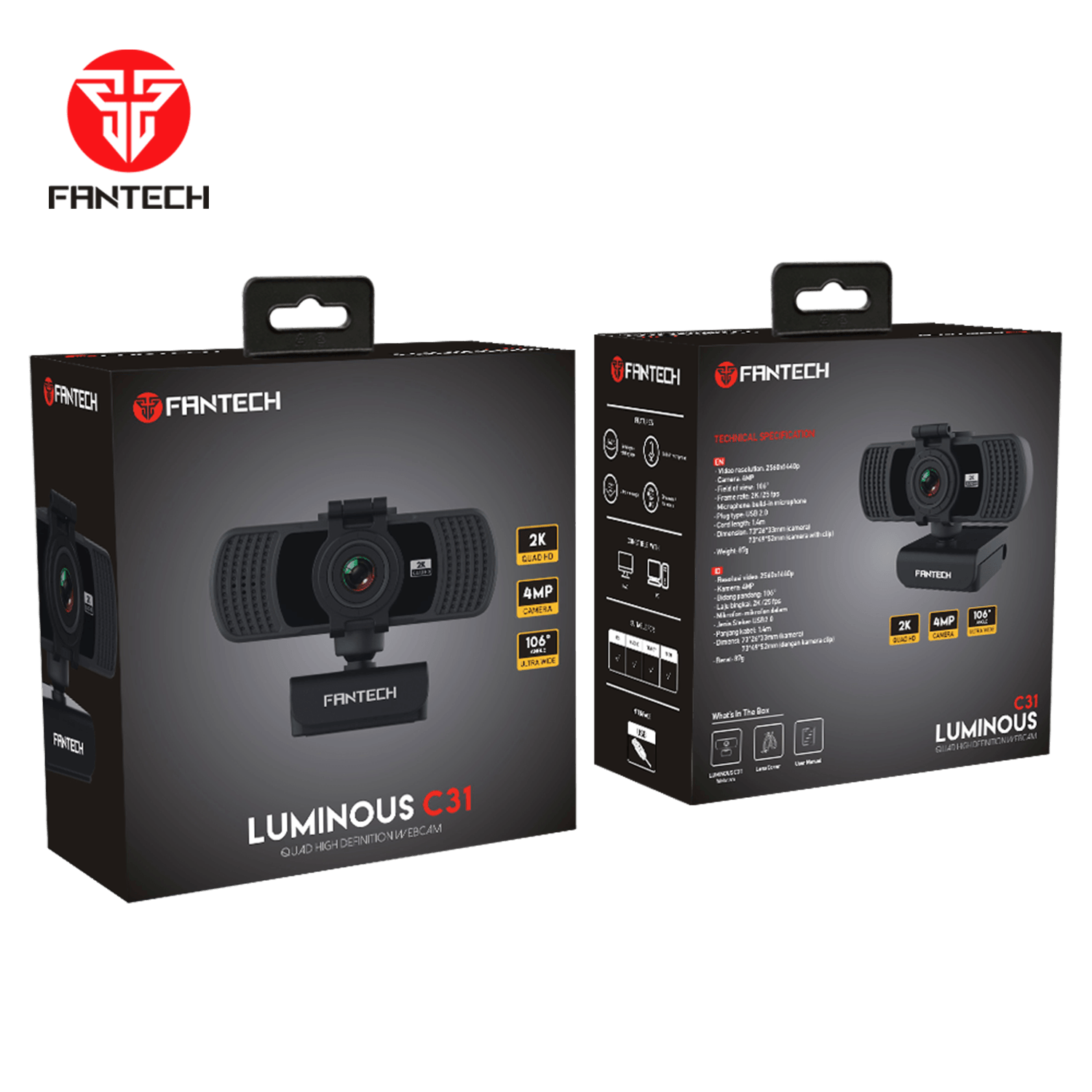 Fantech luminous c31 qhd 2k webcam - Fun Touch