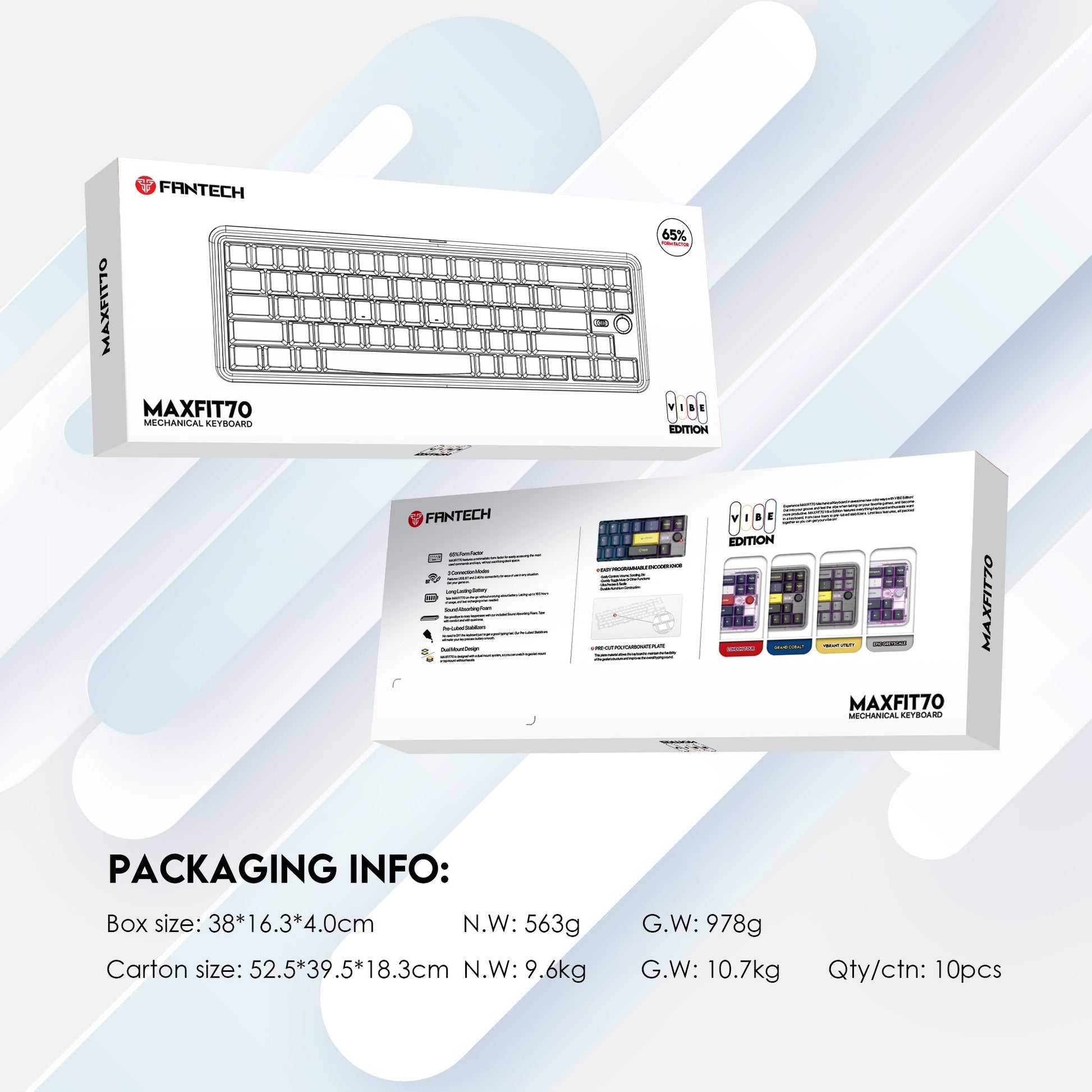 Fantech Maxfit70 MK911 Vibe Edition EPIC GREYSCALE Mechanical Gaming Keyboard