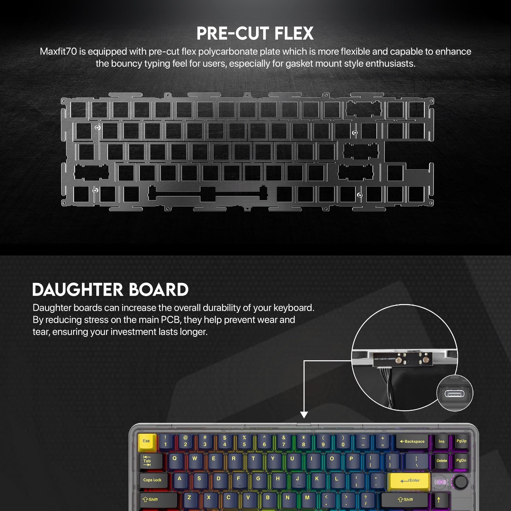 Fantech Maxfit70 MK911 Vibe Edition EPIC GREYSCALE Mechanical Gaming Keyboard