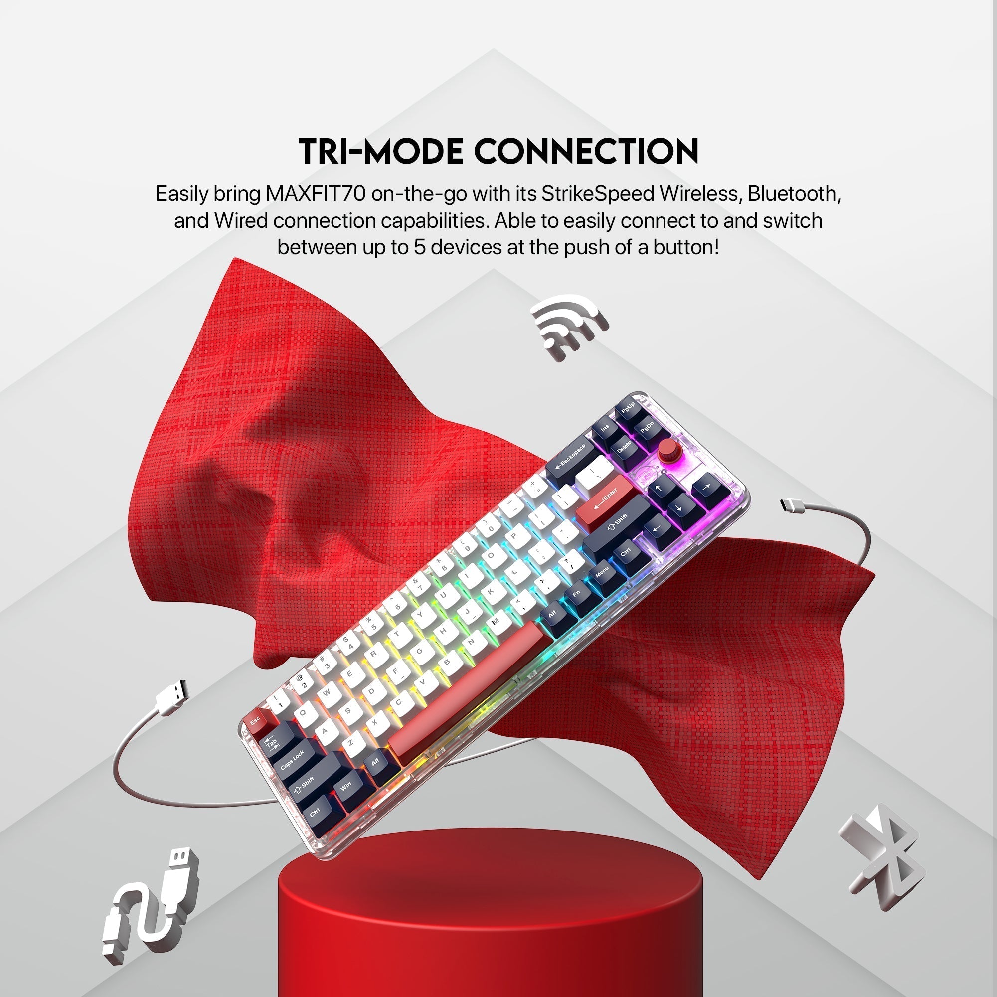 Fantech Maxfit70 MK911 Vibe Edition EPIC GREYSCALE Mechanical Gaming Keyboard