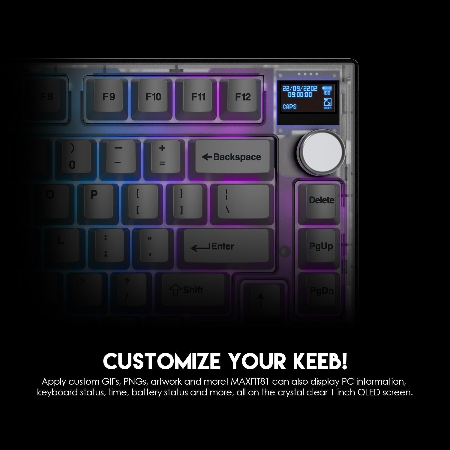 Fantech Maxfit81 MK910 PBT Frost Wireless Modular Mechanical Gaming Keyboard