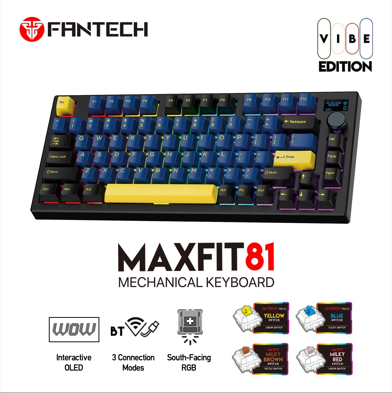Fantech Maxfit81 MK910 VIBE Grand Cobalt Edition Mechanical Keyboard Keyboard