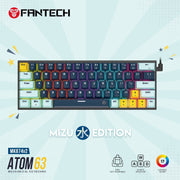 Fantech MK874 V2 Atom 63 Hot swappable Mechanical Keyboard Navy Blue Keyboard