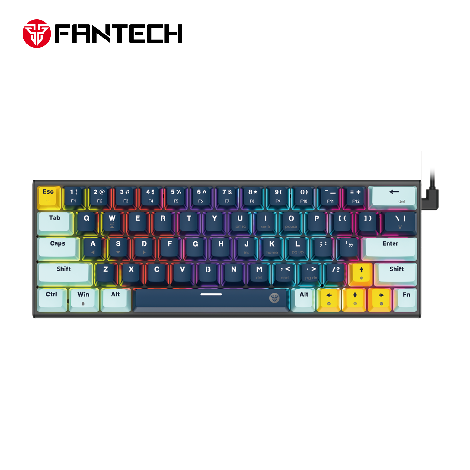 Fantech mk874 v2 atom 63 hot swappable mechanical keyboard sky blue - Fun Touch