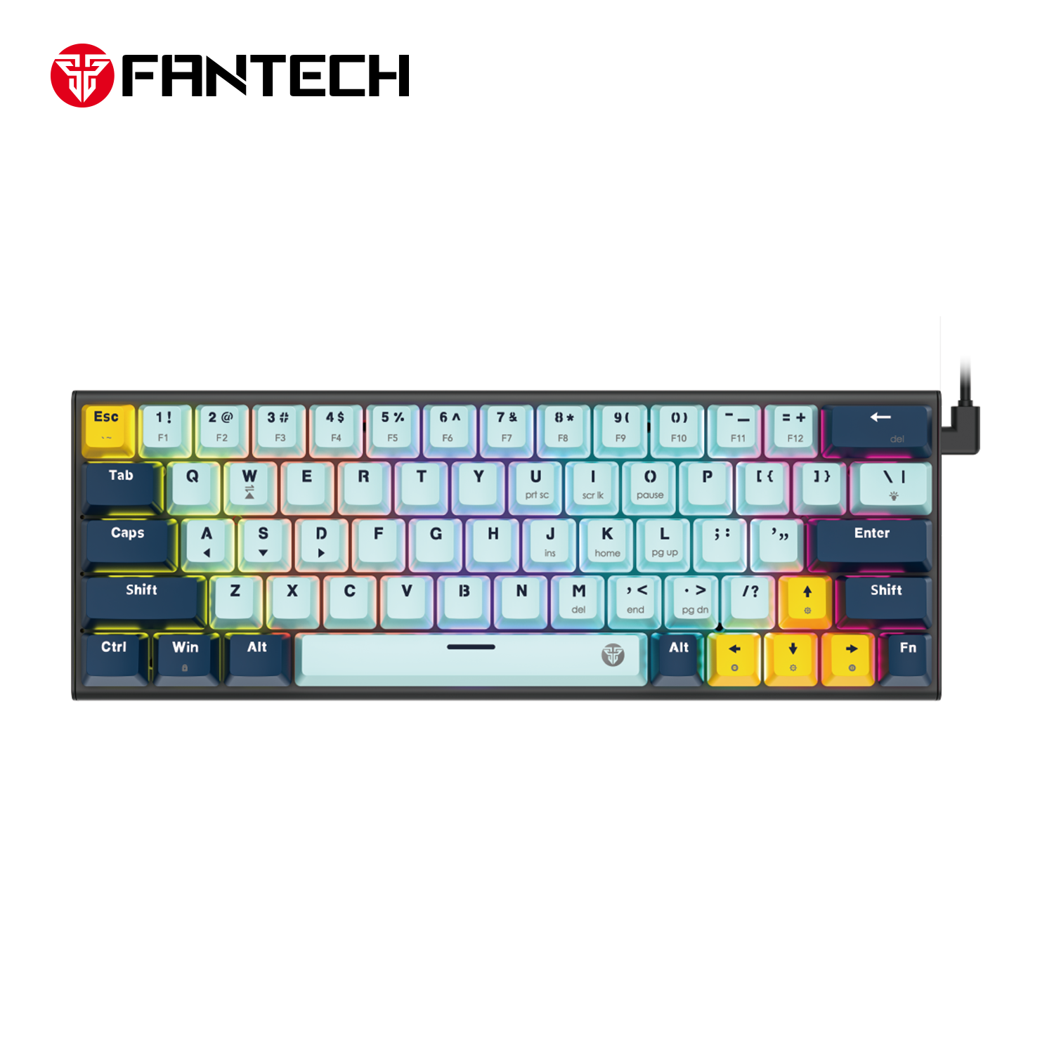 Fantech mk874 v2 atom 63 hot swappable mechanical keyboard sky blue - Fun Touch