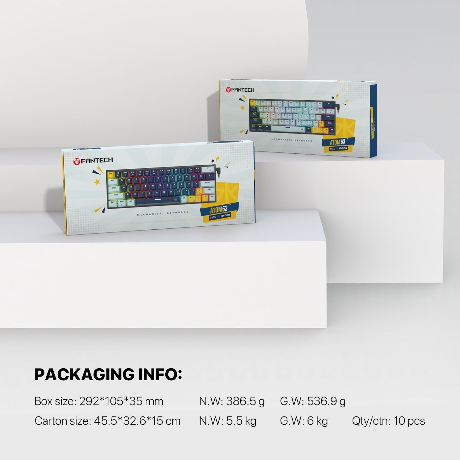 Fantech MK874 V2 Atom 63 Hot swappable Mechanical Keyboard Navy Blue Keyboard