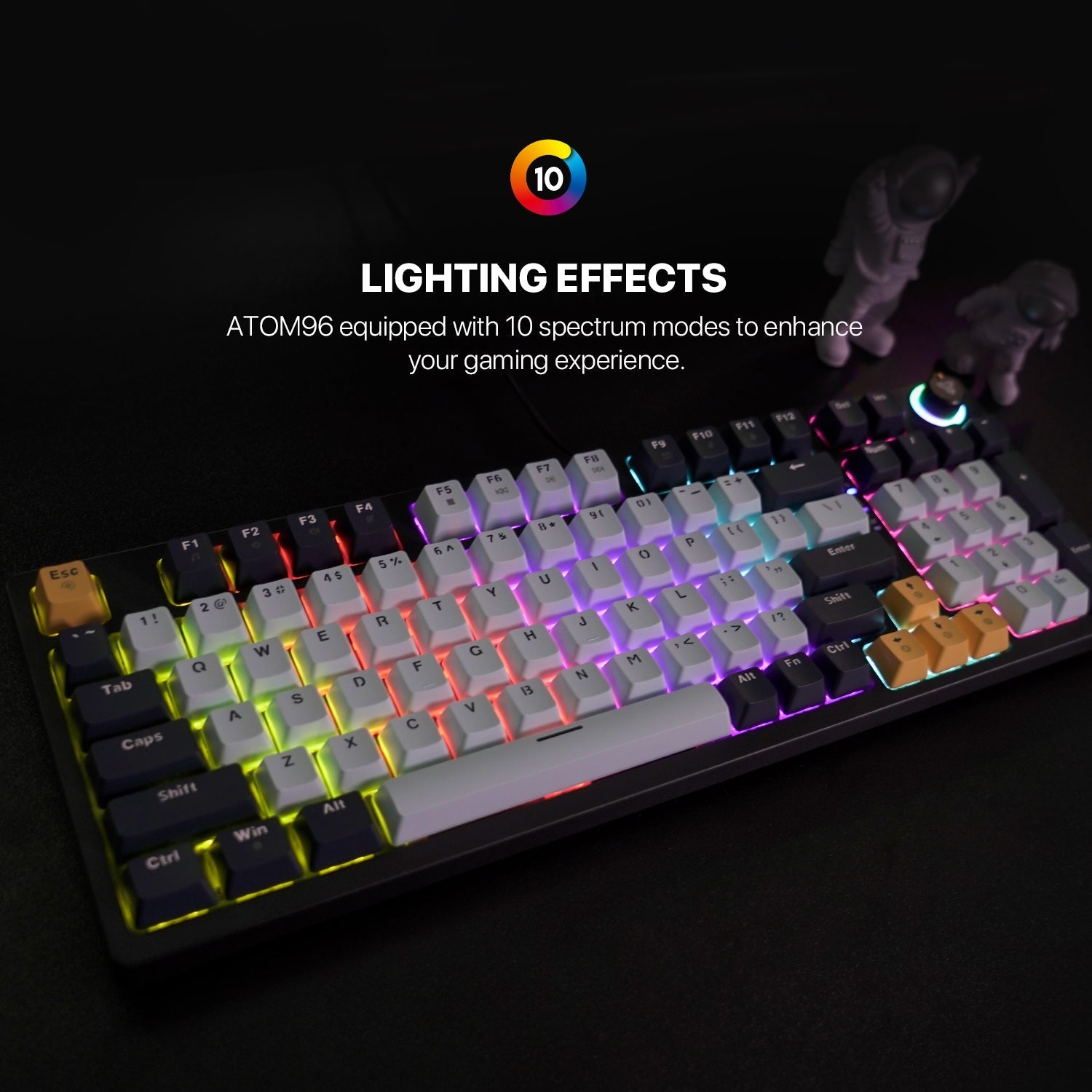 Fantech mk890v2 atom 96 rgb mechanical gaming keyboard mizu edition navy blue - Fun Touch