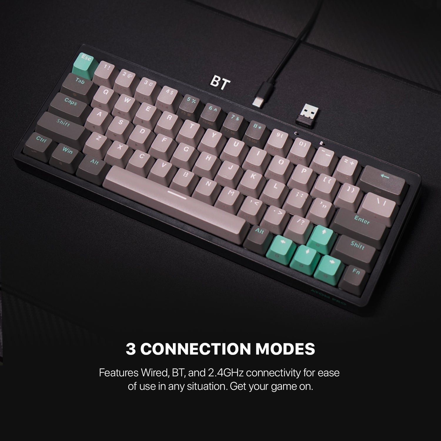 Fantech MK912 ATOM PRO63 RGB Bluetooth Wireless Gaming keyboard Saturn Keyboard