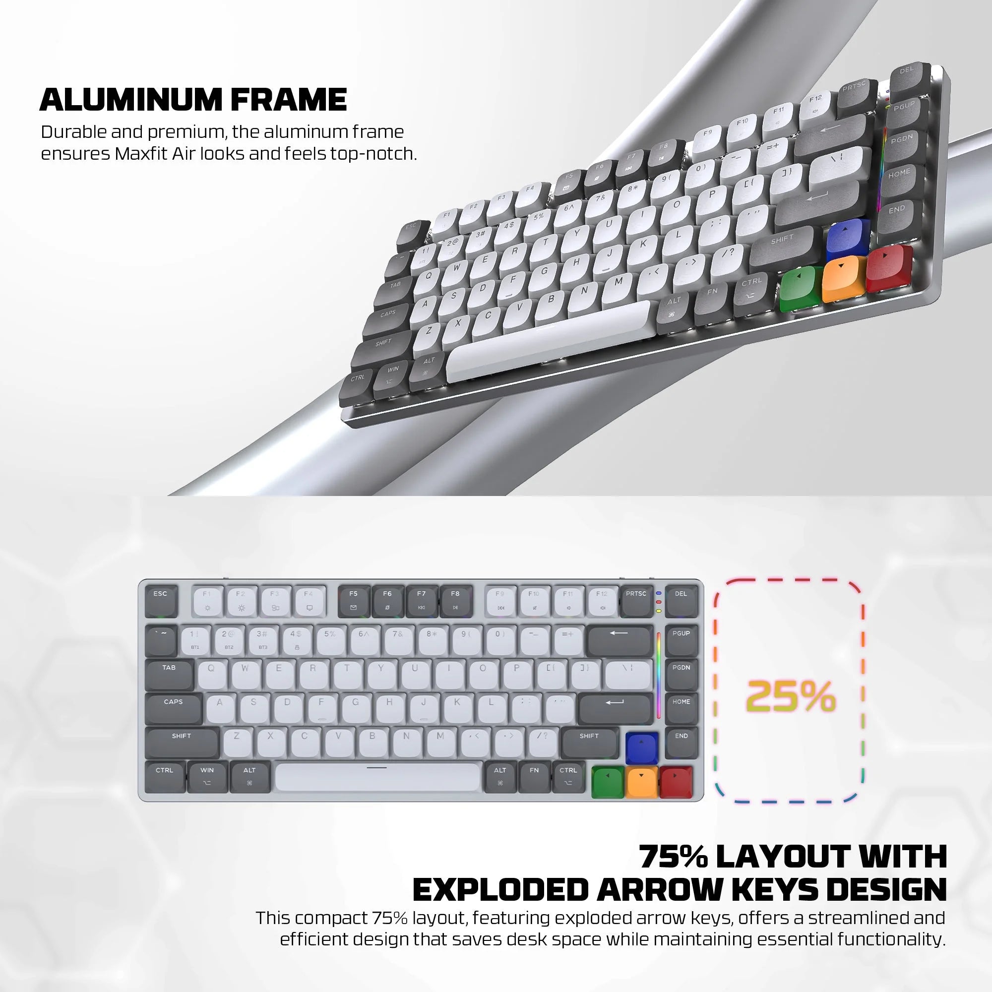 Fantech MK915 75% Low Profile Wireless Mechanical Keyboard SUPER MAXFIT AIR83
