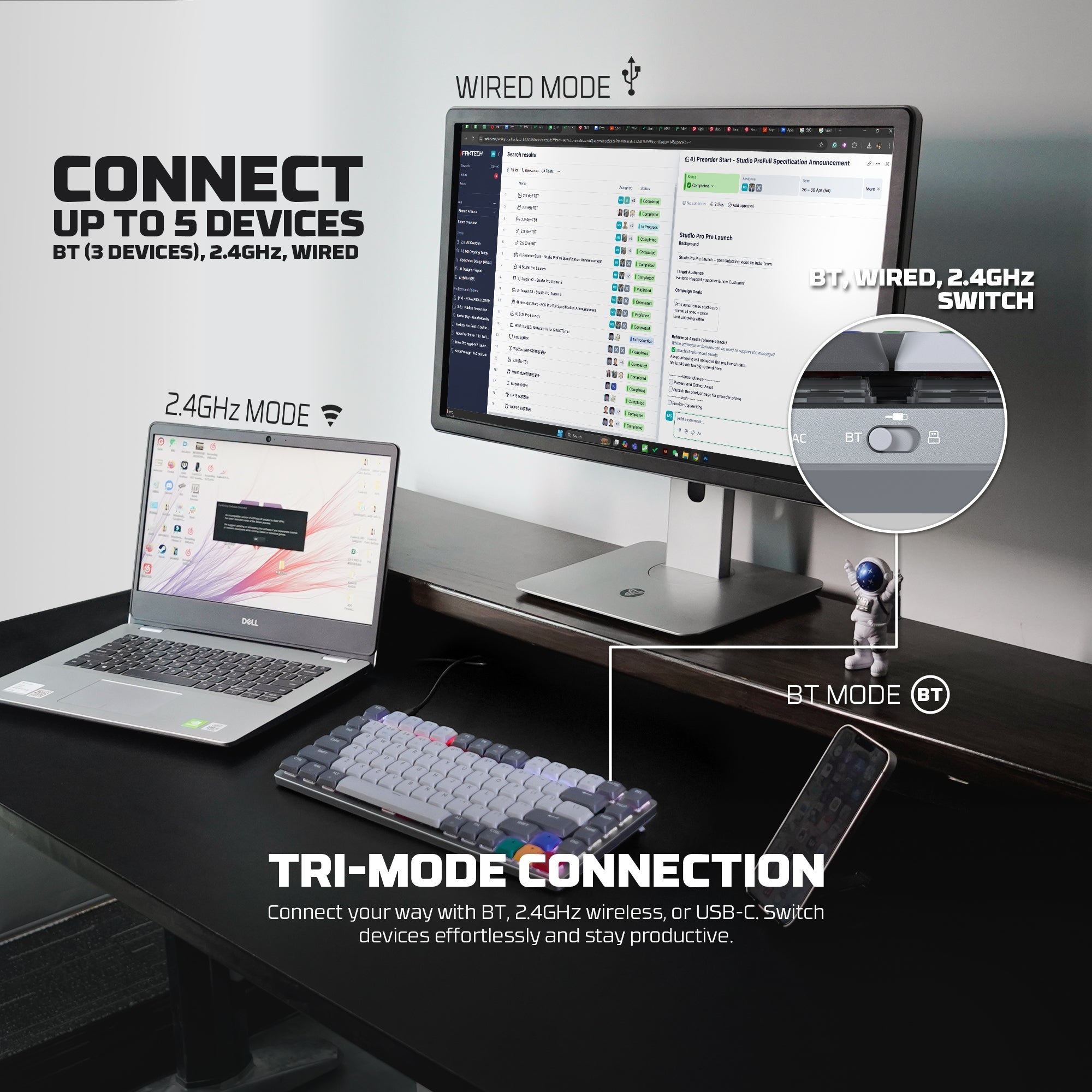 Fantech MK916 95% Low Profile Wireless Mechanical Keyboard (SUPER MAXFIT AIR99)