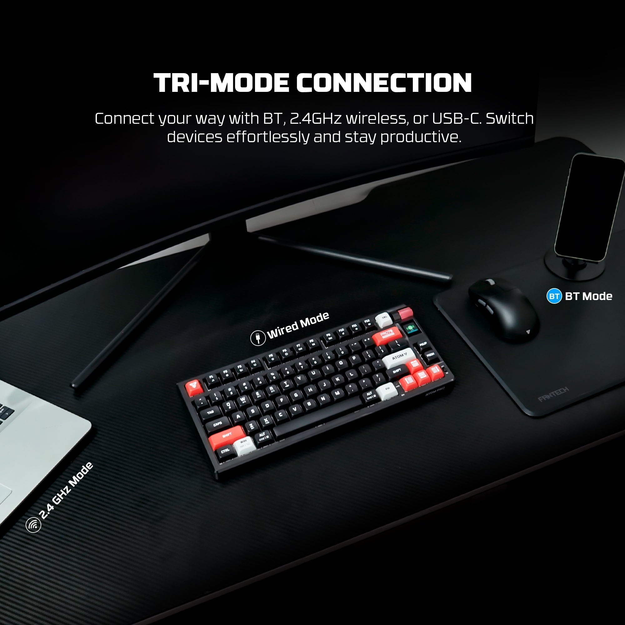 FANTECH MK917 ATOM PRO79 WIRELESS MECHANICAL GAMING KEYBOARD BLACK Keyboard