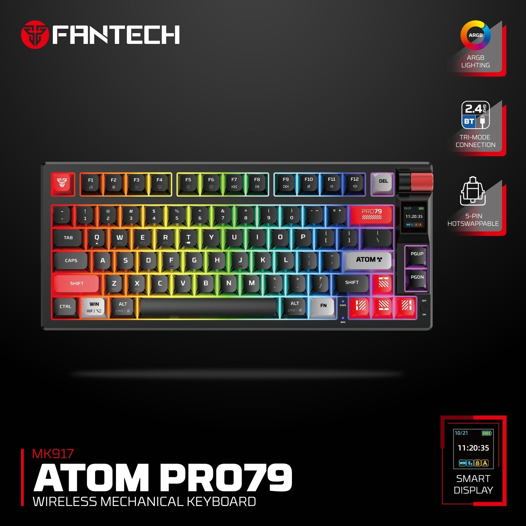 FANTECH MK917 ATOM PRO79 WIRELESS MECHANICAL GAMING KEYBOARD WHITE soon product